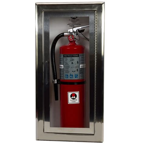 fully recessed stainless steel fire extinguisher cabinet|in wall fire extinguisher cabinets.